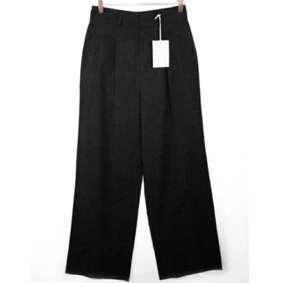 EVERLANE The Way High Drape Pant in Black Size 4 NWT Pleated Front Career Prep - Picture 7 of 14